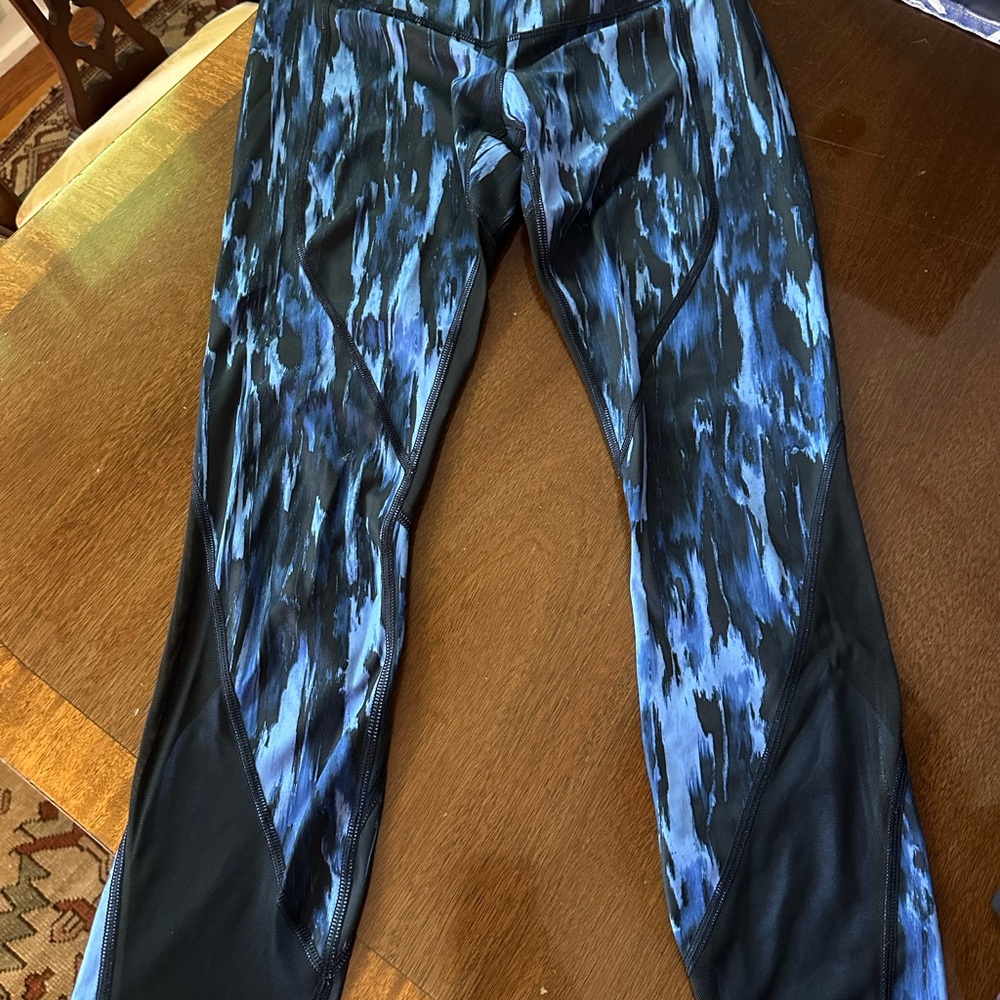lululemon athletica Blue and Black Leggings